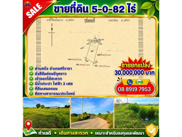ขาย 5-0-82 ไร่ (ตำบลบึง)