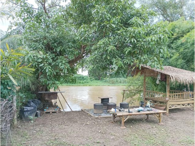 ขายที่ดินติดน้ำปิงแม่ทาติดถนนค้าขายได้พร้อมโอน