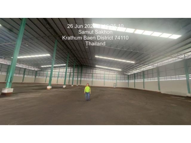 ให้เช่าโกดัง / โรงงาน พร้อมใช้งาน 2,500 ตร.ม. คลองมะเดื่อ กระทุ่มแบน สมุทรสาคร รถคอนเทนเนอร์เข้าได้ ไฟฟ้า 3 เฟส พร้อมหม้