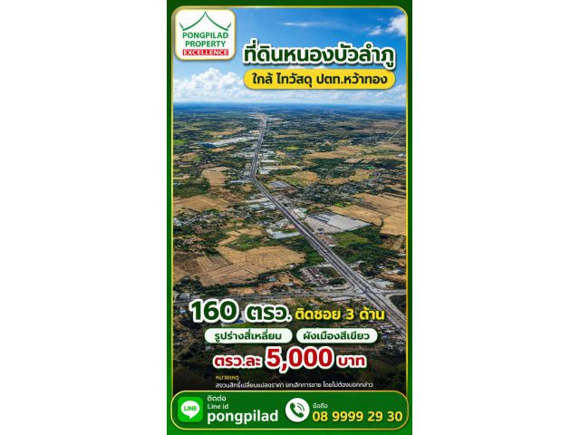 ขายที่ดินหนองบัวลำภู ใกล้ ไทวัสดุ ปตท. 160 ตรว.ติดซอย 3 ด้าน