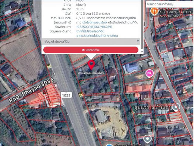 ขายที่ดินติดถนนบายพาส หลัง รพ.เชียงคำ พะเยา