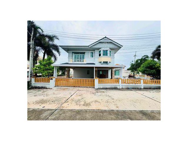 บ้านเดี่ยวหลังมุมหน้าสวนทำเลบางแสน บ้านมณีรินทร์บางแสนชลบุรี ที่ดินเนื้อที่114 ตร.ว.