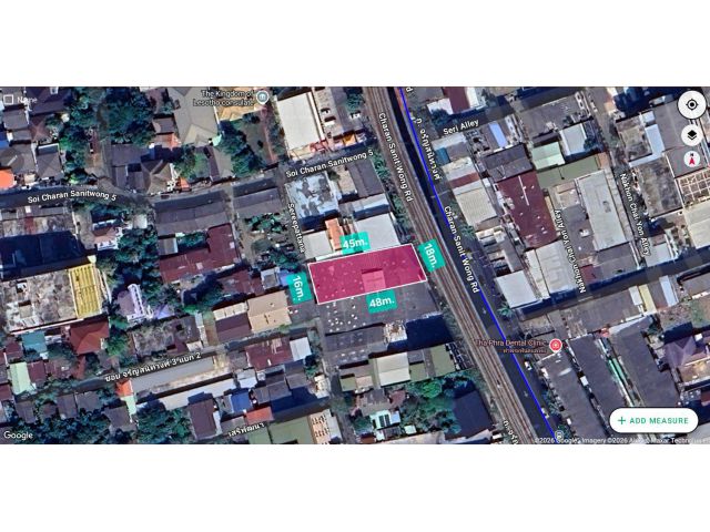 ขายที่ดิน พื้นที่ 232 ตร.ว. ติดถนนจรัญสนิทวงศ์ เขตบางกอกใหญ่ กทม.ใกล้Mrtท่าพระ
