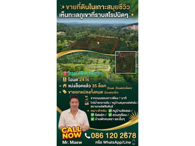 ขายที่ดินบนเกาะสมุย 24ไร่.