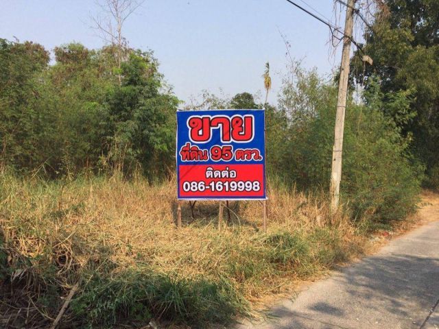 ขายที่ดิน 95 ตร.ว. ถมแล้ว หลังโลตัสสุพรรณบุรี ใกล้โรงแรมเลิศธานี