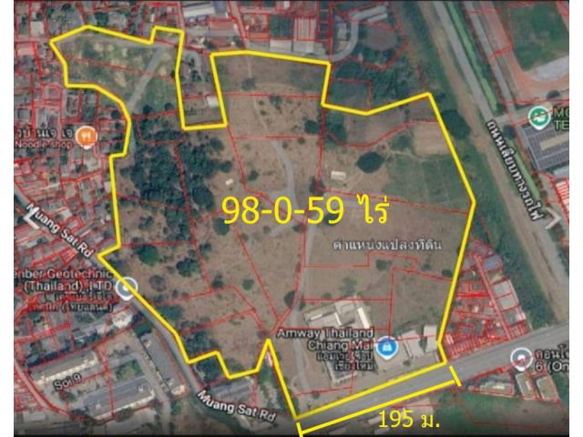 LAA679-ขายที่ดินผังส้ม 98ไร่ ติดถนนมหิดล เชียงใหม่ เมืองเชียงใหม่