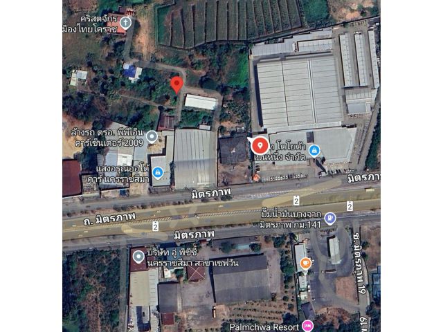 ขายที่ดิน ข้างโตโยต้าเป็น 1 โซนเซฟวัน โคราช