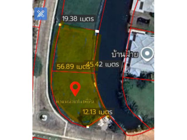 ที่ดินติดริมน้ำ หมู่บ้านธนทอง เลคไซด์ ซิตี้โฮม ซ. บางเเวก 154 ที่ดินถมแล้วเนื้อที่ 286.3 ตารางวา เเปลงหัวมุมวิวด้านหลัง