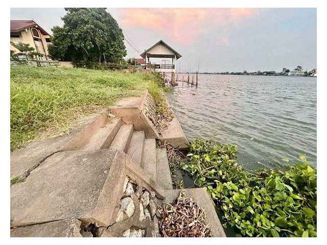 L895 ขายที่ดินริมน้ำเจ้าพระยา สามโคก ปทุมธานี 582 ตร.ว สร้างเขื่อนแล้ว ถมแล้ว ติดถนน ใกล้รถไฟฟ้า ราคาพิเศษ 26,890,000 บา