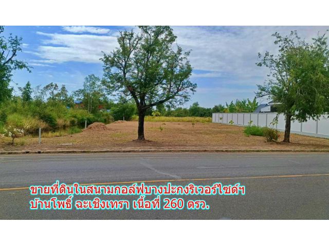 ** ขายที่ดินในสนามกอล์ฟบางปะกงริเวอร์ไซด์ฯ บ้านโพธิ์ ฉะเชิงเทรา เนื้อที่ 260 ตรว. ที่สวย **