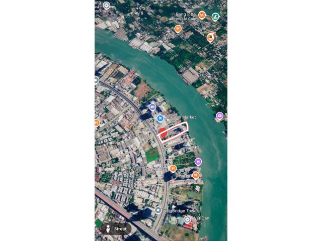 ที่ดินติดถนนหลักพระราม3 ด้านหลังติดแม่น้ำเจ้าพระยา
