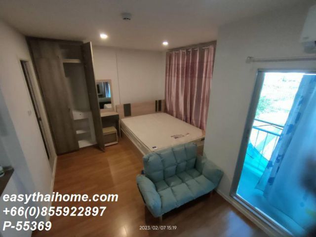 P-55369 | Lumpini Place Bangna Km.3 (ลุมพินี เพลส บางนา กม.3) คอนโดให้เช่า ห้องสตูดิโอ วิวเมือง เฟอร์นิเจอร์ครบ