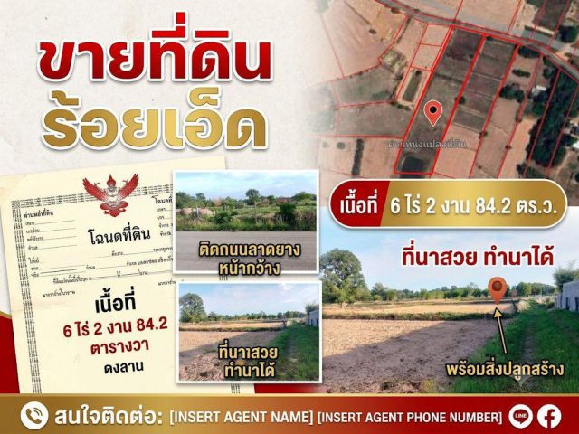 ขายที่ดินด่วน ทำเลดี ติดถนน หน้ากว้าง