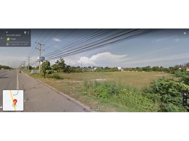Vายที่ดิน เนื้อที่ 5 ไร่ หน้ากว้าง 70 เมตร ติดถนนเพชรเกษม ต.สระพัง อ.เขาย้อย