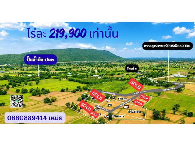 ที่ดินเพนียด โคกสำโรง ลพบุรี ไร่ละ 219,900