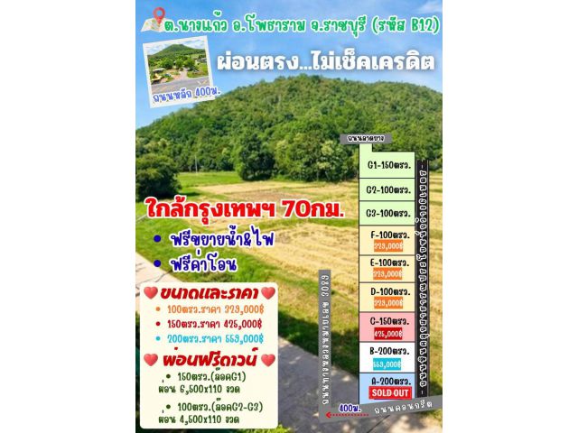 ที่ดิน นางแก้ว โพธาราม ราชบุรี