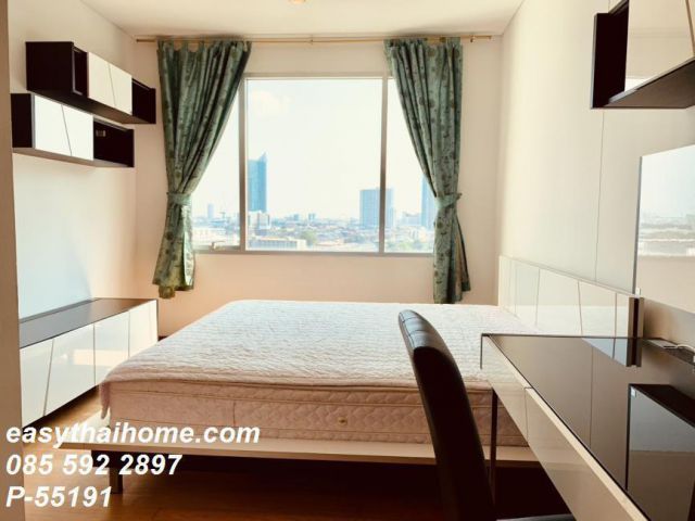 P-55191 ทำเลทอง ใกล้ BTS กรุงธนบุรี Villa Sathorn 1 นอน 55 ตร.ม. ชั้น 12 แต่งครบ พร้อมอยู่ Line ID: @easythaihome 085-592-2897