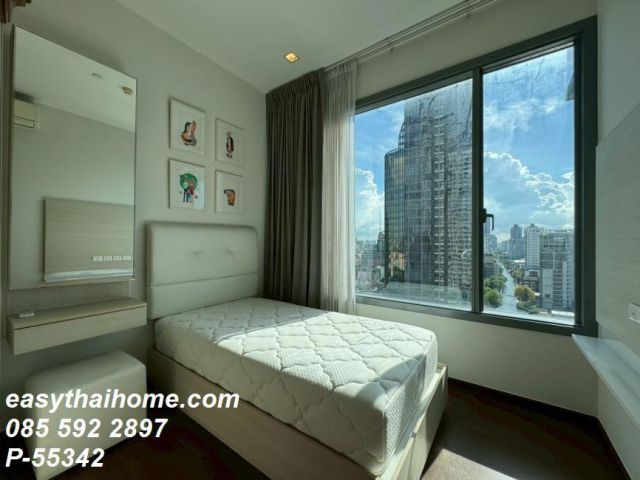 P-55342 ลากกระเป๋าเข้าอยู่ได้ทันที 2 ห้องนอนที่ Q Asoke ชั้น 20 วิวเมือง ติด MRT เพชรบุรี Line ID: @easythaihome