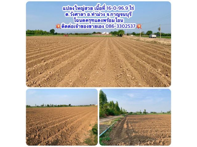 ที่ดินทำเลทองผืนใหญ่16ไร่ วังศาลา ท่าม่วง แปลงสวย ทำเลดี แหล่งชุมชน ใกล้ทางด่วนM81 จากกรุงเทพเพียง1ชม. คมนาคมสะดวก