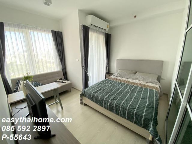 P-55643 แต่งสวยน่าอยู่ ให้เช่าคอนโด Chapter One Eco Ratchada - Huaikwang สตูดิโอ 24 ตร.ม. ชั้น 12A อาคาร D วิวสระ