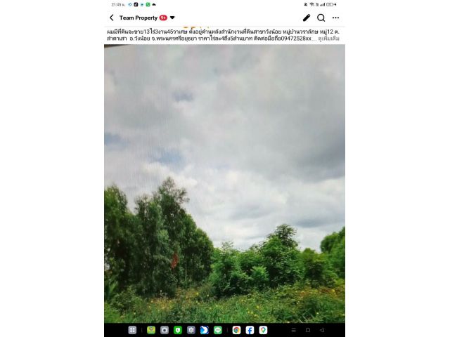 ที่ดินวังน้อย13ไร่ หลังที่ดินวังน้อย