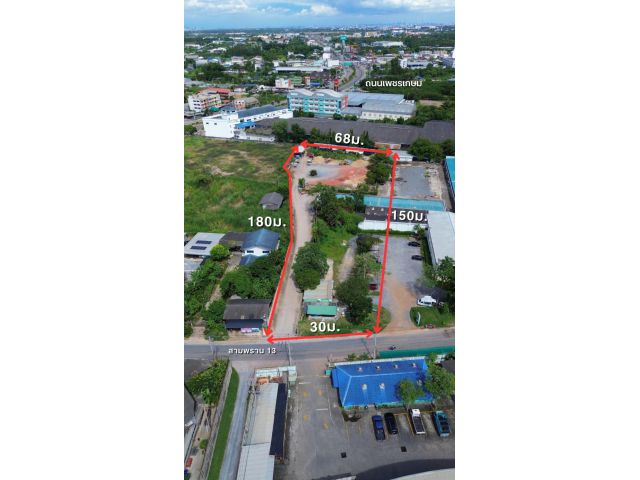 ขายที่ดิน 4-3-98 ไร่ ซอยสามพราน 13 ผังสีชมพู หน้ากว้าง 33 ม. ใกล้ถนนเพชรเกษม