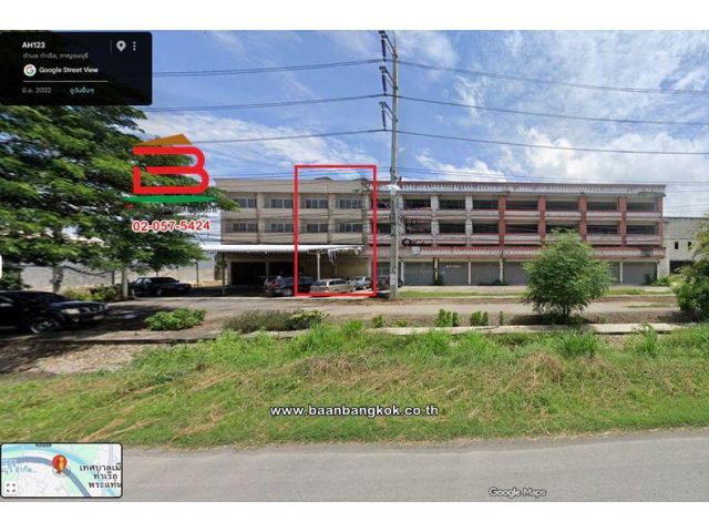 อาคารพาณิชย์ 3 ชั้น เนื้อที่ 48.1 ตร.ว. ติดถนนแสงชูโต ตำบลตะคร้ำเอน อำเภอท่ามะกา กาญจนบุรี
