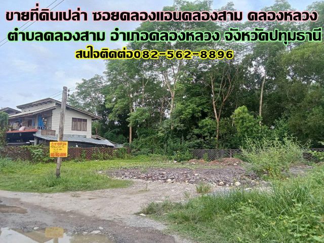 ขายที่ดินเปล่า ซอยคลองแอนคลองสาม คลองหลวง