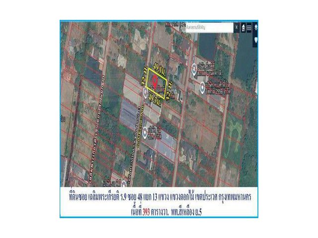 ขายต่ำกว่าราคาตลาดที่ดินถนนเฉลิมพระเกียรติ ร.9 ซอย48 เนื้อที่ 393 ตารางวา แขวงดอกไม้ เขตประเวศ กรุงเทพฯ 10250