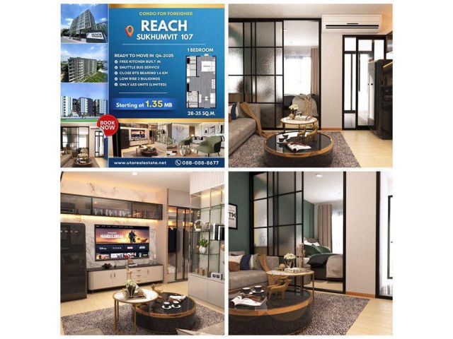 Your Affordable Urban Escape Awaits, Reach Sukhumvit 107 – just 1.4 km from BTS Bearing