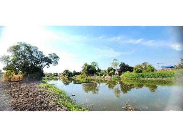 ขายที่ดินติดคลอง 2 ไร่ องครักษ์ คลอง 25 หลัง มศว หน้าน้ำวิวสวย ด้านหน้าติดถนนคอนกรีต เหมาะปลูกบ้านสวน