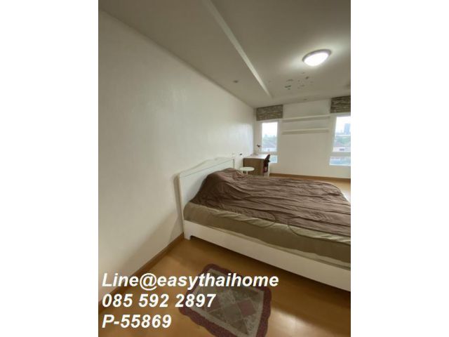 P-55869 #รัชดาเช่า2นอน คอนโด Happy Condo Ratchada 18 ชั้น 6 (80 ตร.ม.) ห้องกว้าง ห้องนั่งเล่นใหญ่ พร้อมสิทธิ์ที่จอดรถ