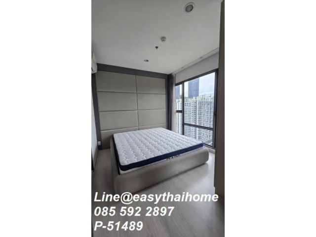 P-51489 #คอนโด2ห้องนอนให้เช่า Rhythm Asoke ชั้น 27 (42 ตร.ม.) แต่งครบ วิวเมือง ย่านพระราม 9 Line ID: @easythaihome