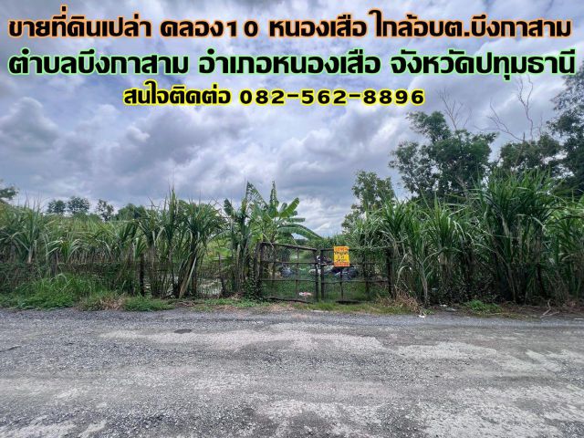 ขายที่ดินเปล่า คลอง10 หนองเสือ ใกล้อบต.บึงกาสาม