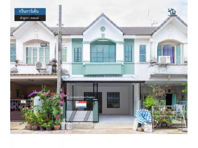 IN-156 ขายทาวน์เฮ้าส์ 2 ชั้น กรีนการ์เด้น ลำลูกกา คลอง8 พื้นที่ 17.1 ตรว 3 ห้องนอน 2 ห้องน้ำ ทำเลดี เดินทางสะดวก