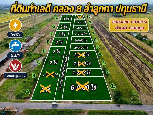 ที่ดินคลอง 8 หลังวัดดอนใหญ่ ต.คลอง 8 อ.ลำลูกกา จ.ปทุมธานี ️ ที่สวย ทำเลดี อนาคตไกล️ แบ่ง 2 ไร่ขึ้นไป ราคาไร่ 3.9ล้านบาท