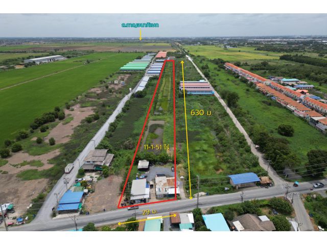 ขายที่ดิน 11-1-51 ไร่ ติดถนนเชียงรากน้อย ใกล้นิคมนวนคร @@