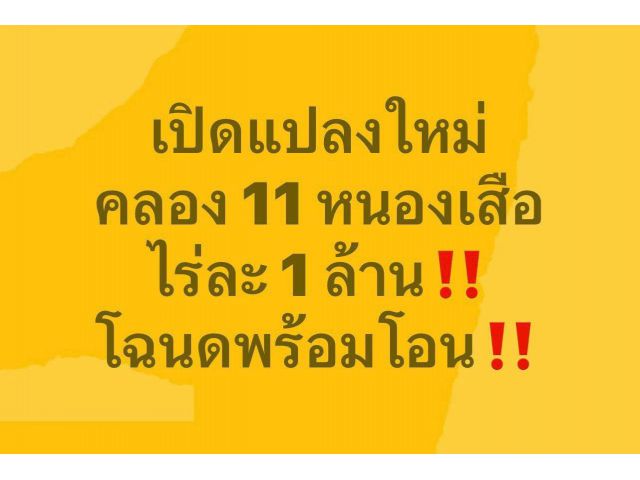 ️เปิดแปลงใหม่️ คลอง 11 หนองเสือ ทำเลดี บรรยากาศดี เหมาะสำหรับทำบ้าน ถนน 8 เมตร เพื่อนบ้านครบ