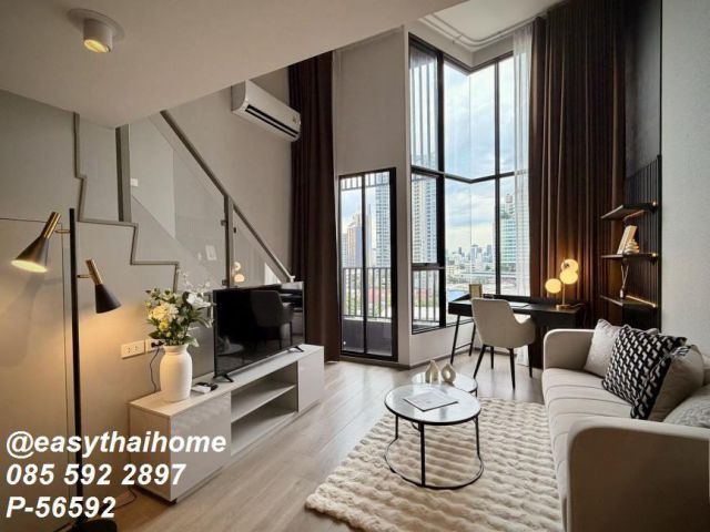 P-56592 ให้เช่าคอนโด 1 ห้องนอน DUPLEX KnightsBridge Space Sukhumvit-Rama 4 ชั้น 11 เพดานสูง ตกแต่งครบ ใกล้ BTS พระโขนง!