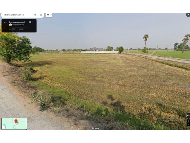 ขายที่ดินเปล่า 5 ไร่ (ที่นา)ติดถนน2ด้าน ติดคลองขาม ต.ดอนคา