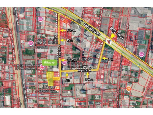 ขายที่ดิน 1 ไร่ 3 งาน 14.1 ตร.ว. ติด ซอยสุขุมวิท 4 ใกล้ BTS นานา