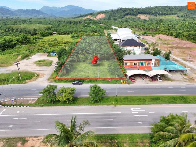 ขายที่ดินติดถนน 4 เลน ทล.401 สิชล 4-3-45.7 ไร่ ติดถนนสองด้าน เหมาะทำโกดัง ล้ง หรือสถานประกอบการ