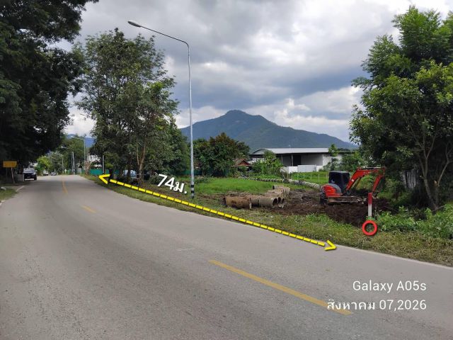 #*ขายที่ดินติดทางหลวง หน้า รพ.แม่ออน1ไร่2งาน วิวล์ดอยสวยๆหน้ากว้างติดถนน75ม.ขายถูกๆ