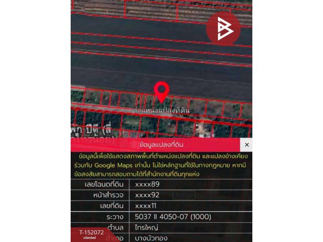 ขายที่ดิน เนื้อที่ 2 งาน ไทรน้อย นนทบุรี ทำเลดี ใกล้ทางหลวง 346