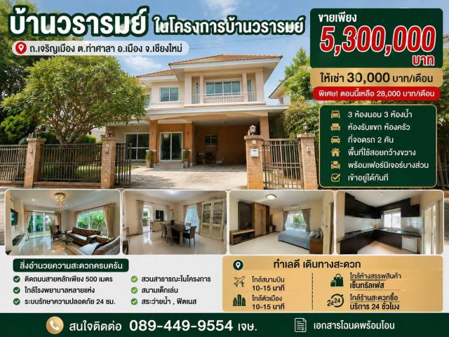 ขายบ้านพร้อมที่ดิน ต.ต้นเปา อ.สันกำแพง จ.เชียงใหม่