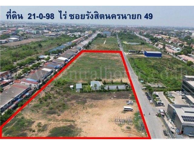 ขายด่วน ที่ดิน 21-0-98 ไร่ ซอย รังสิต-นครนายก 49 ทำเลดีมาก