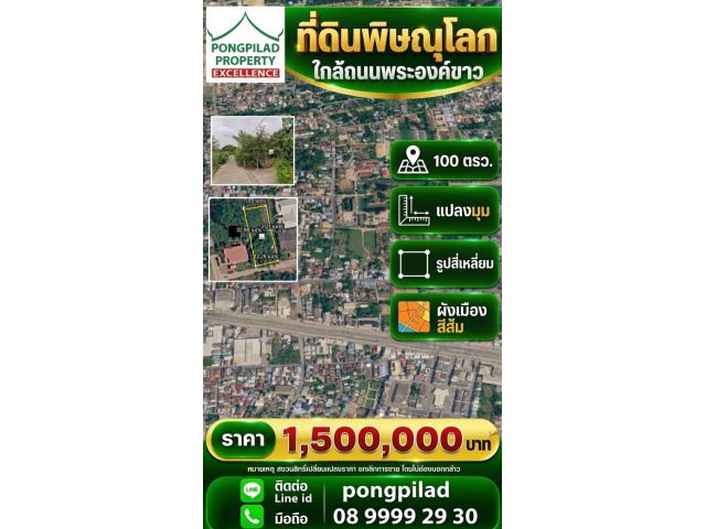 ขายที่ดินพิษณุโลก ในเมือง ใกล้ถนนพระองค์ขาว 100 ตรว แบ่งครึ่งได้