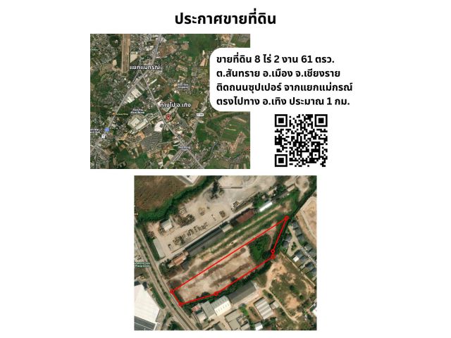 ขายที่ดิน 8 ไร่ 2 งาน 61 ตร.ว. จ.เชียงราย