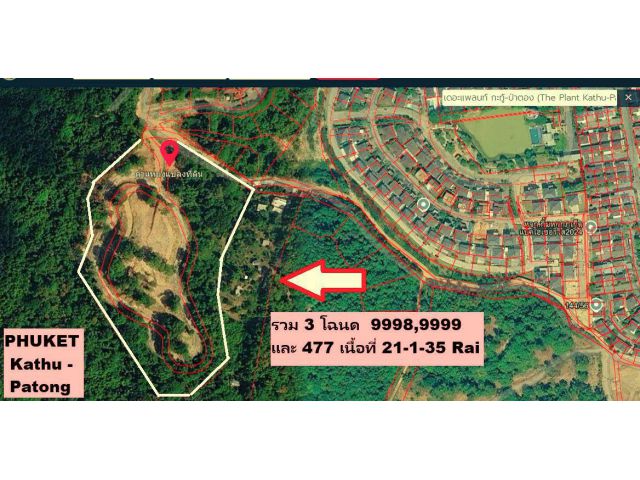 ขายที่ดินทำเลทอง 21.5 ไร่ ในภูเก็ต กะทู้ ป่าตอง Prime Land for Sale 21.5 Rai in Phuket Kathu District,Patong ตัดใจขายสวย