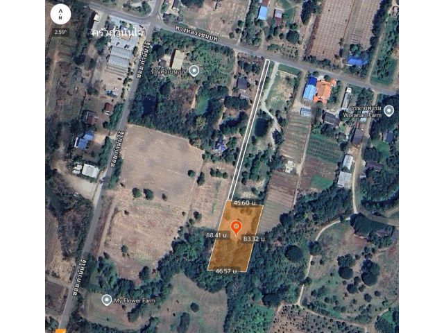 ขายที่ดิน 2-2-56 ไร่ ซอยกำนันโจ้ ติดคลองลำราง ที่ดินโฉนด ขายด่วนไร่ละ 1.8 ล้านบาท